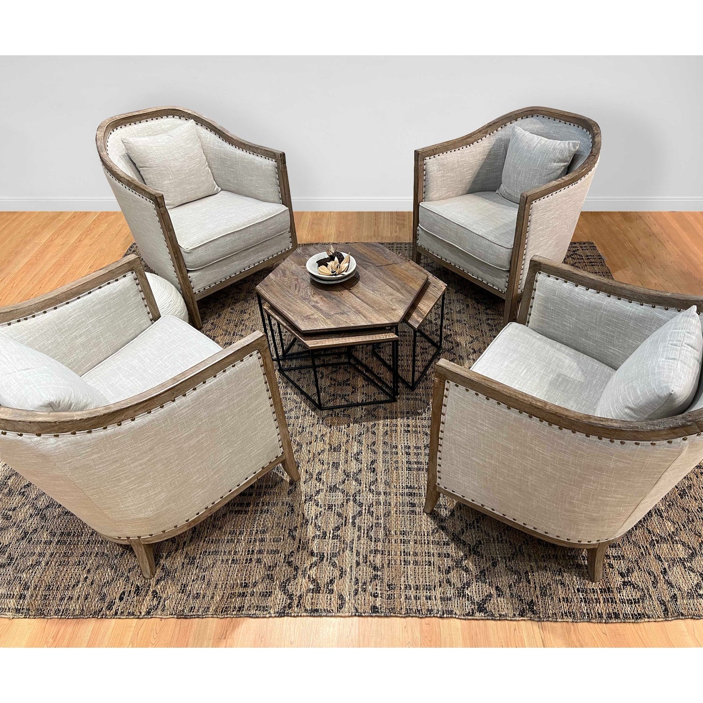 Meva Anaheim Rose Natural End Table, 4-Piece Set