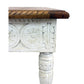 Meva Bay 24" Natural/White Hand-Carved End Table