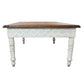 Meva Bay 48" Natural/White Hand-Carved Mango Wood Cocktail Table