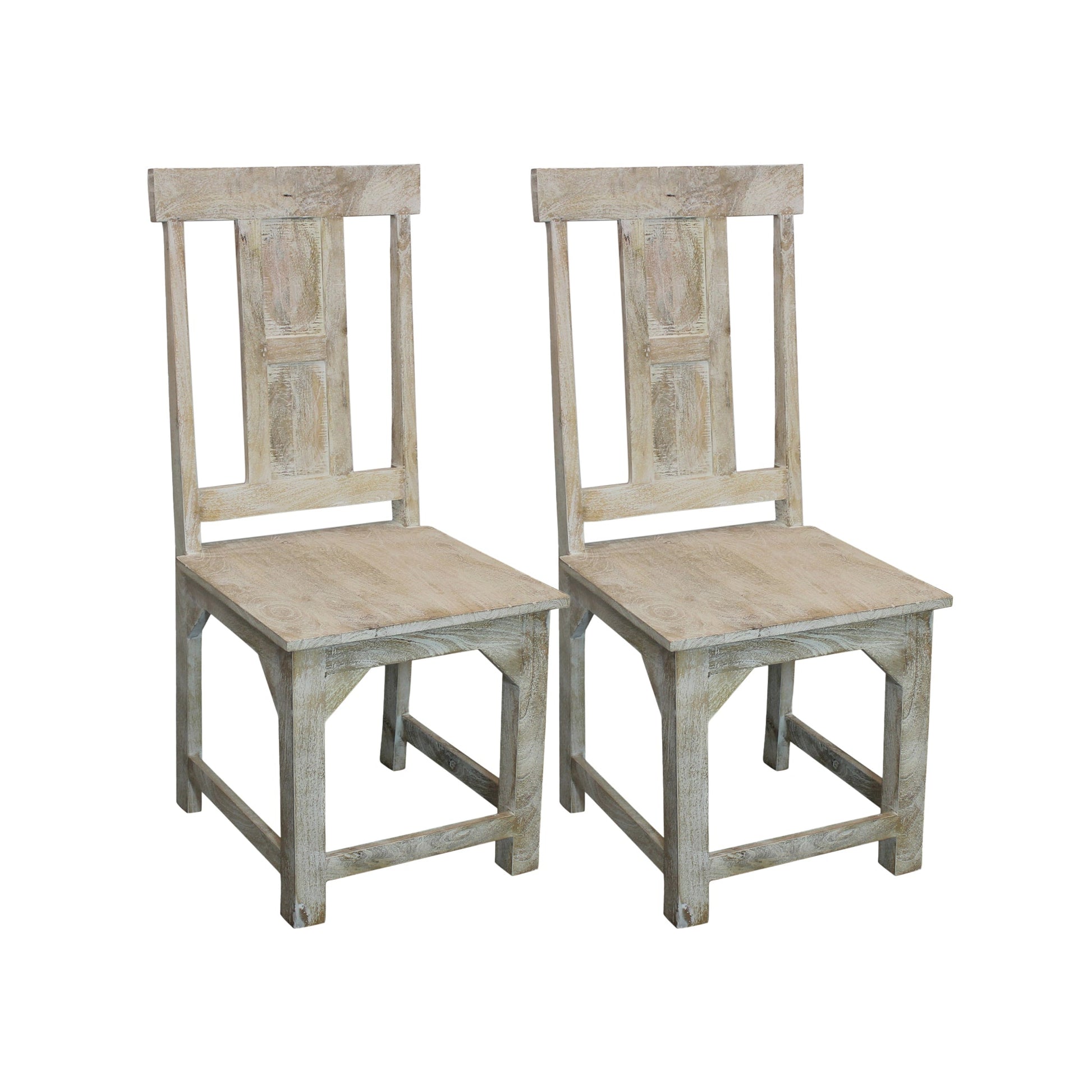 Meva Benedict 18" White Wash Dining Chair Set of 2