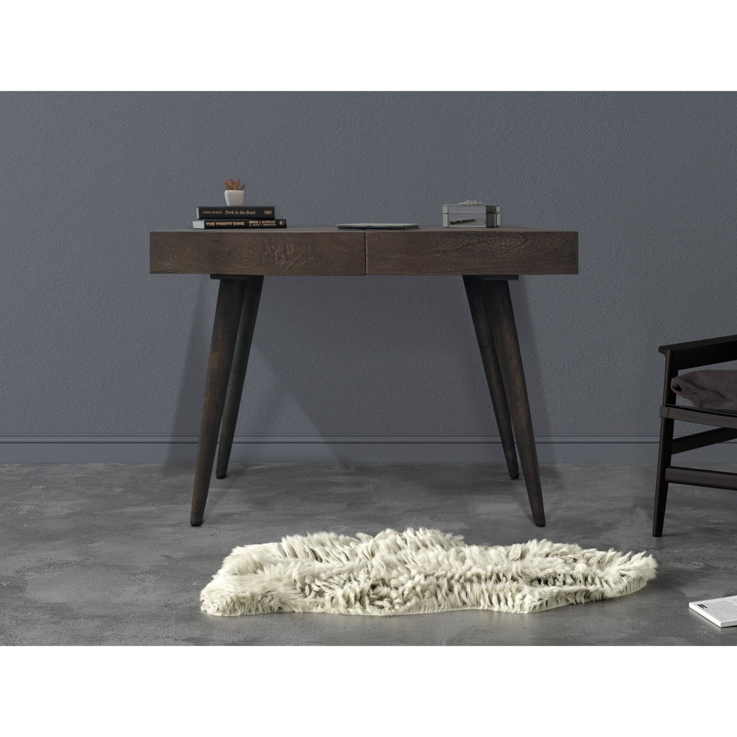 Meva Benedict 39" 2-Drawer Gray Wash Desk