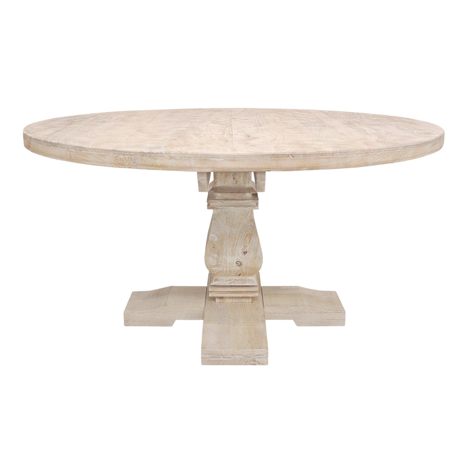 Meva Benedict 58" White Wash Round Dining Table