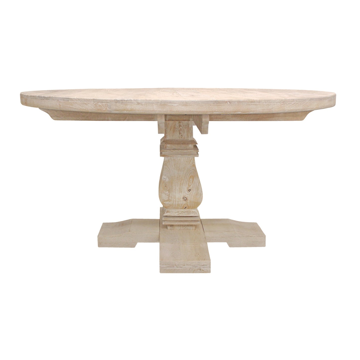 Meva Benedict 58" White Wash Round Dining Table