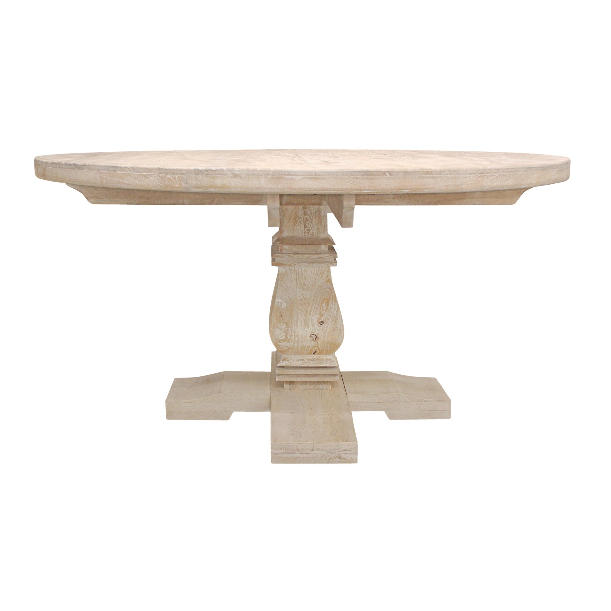 Meva Benedict 58" White Wash Round Dining Table