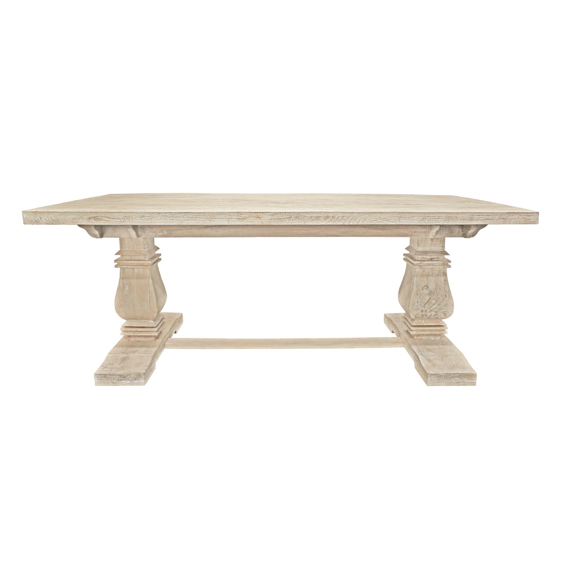 Meva Benedict 81" White Wash Rectangle Dining Table
