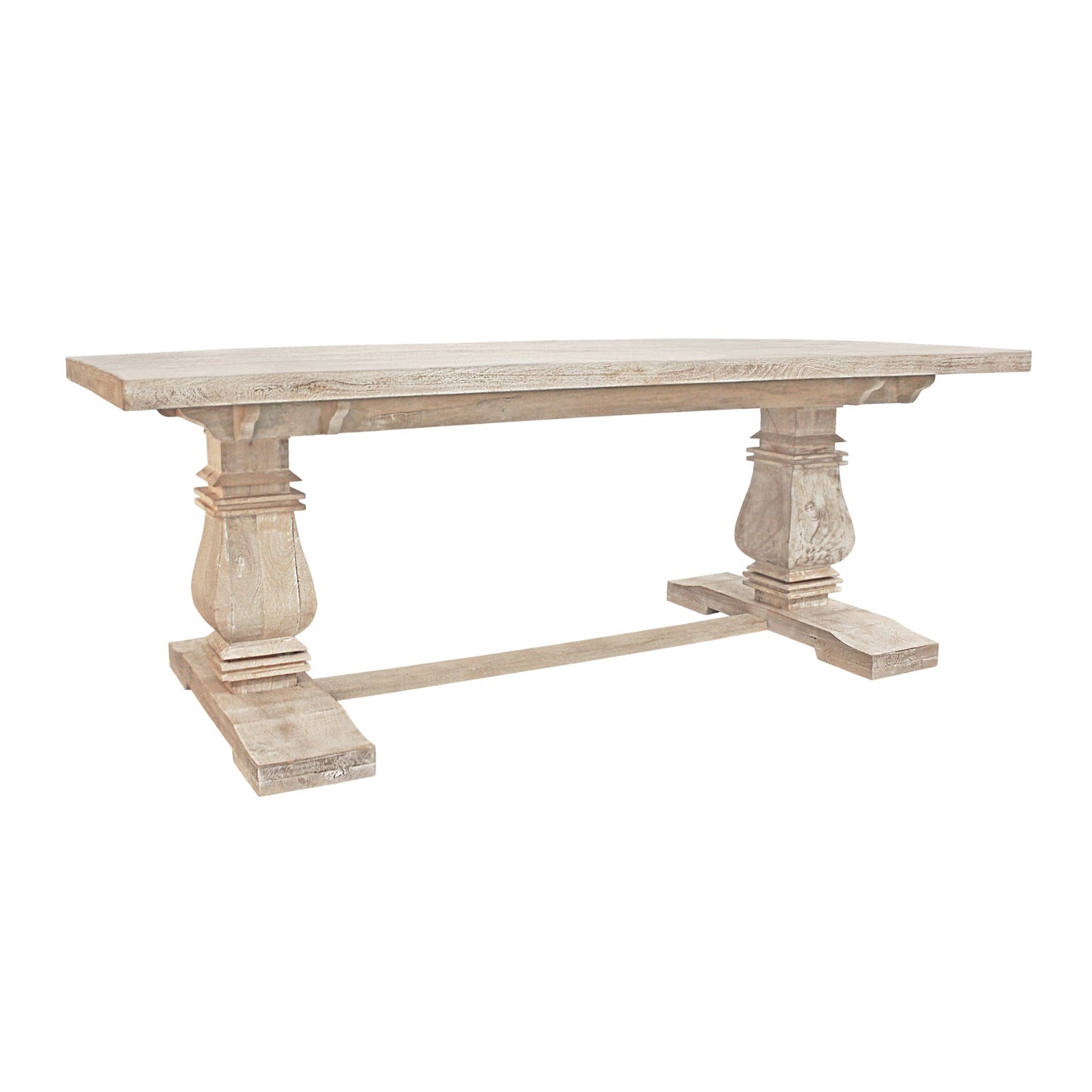 Meva Benedict 81" White Wash Rectangle Dining Table