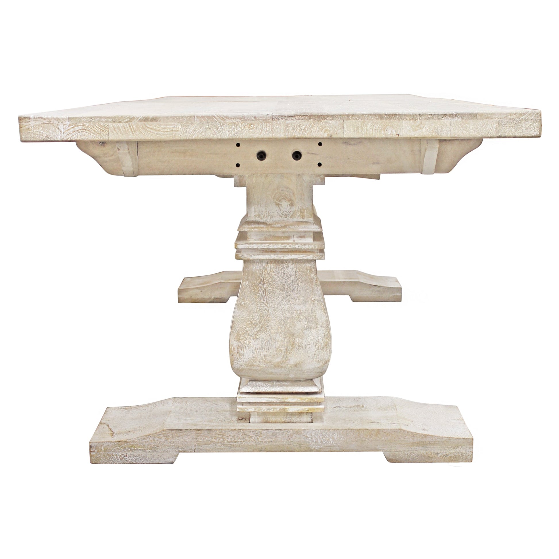 Meva Benedict 81" White Wash Rectangle Dining Table