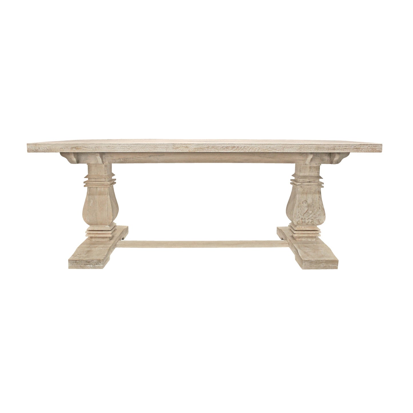 Meva Benedict 81" White Wash Rectangle Dining Table