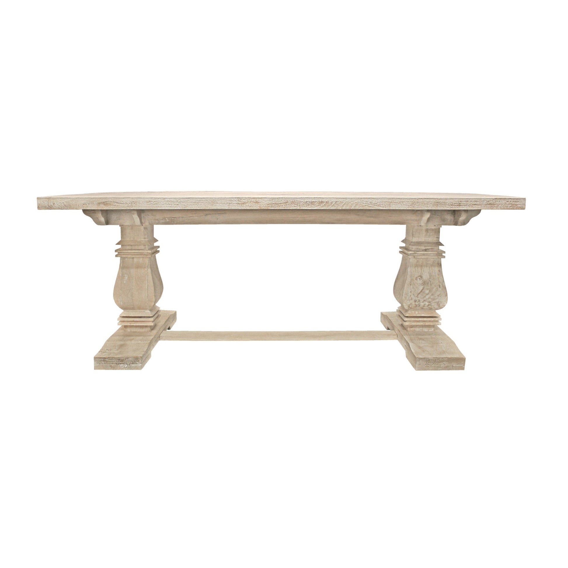 Meva Benedict 81" White Wash Rectangle Dining Table