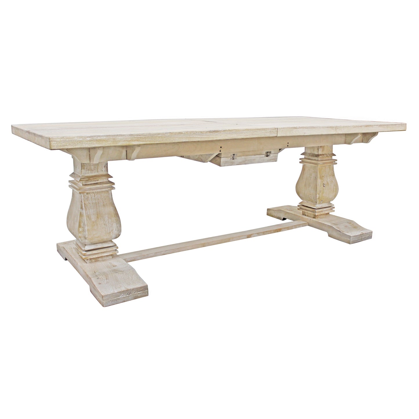 Meva Benedict 90" White Wash Extension Dining Table