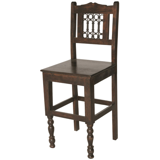 Meva Bliss 18" Brown Acacia Wood Bar Stool