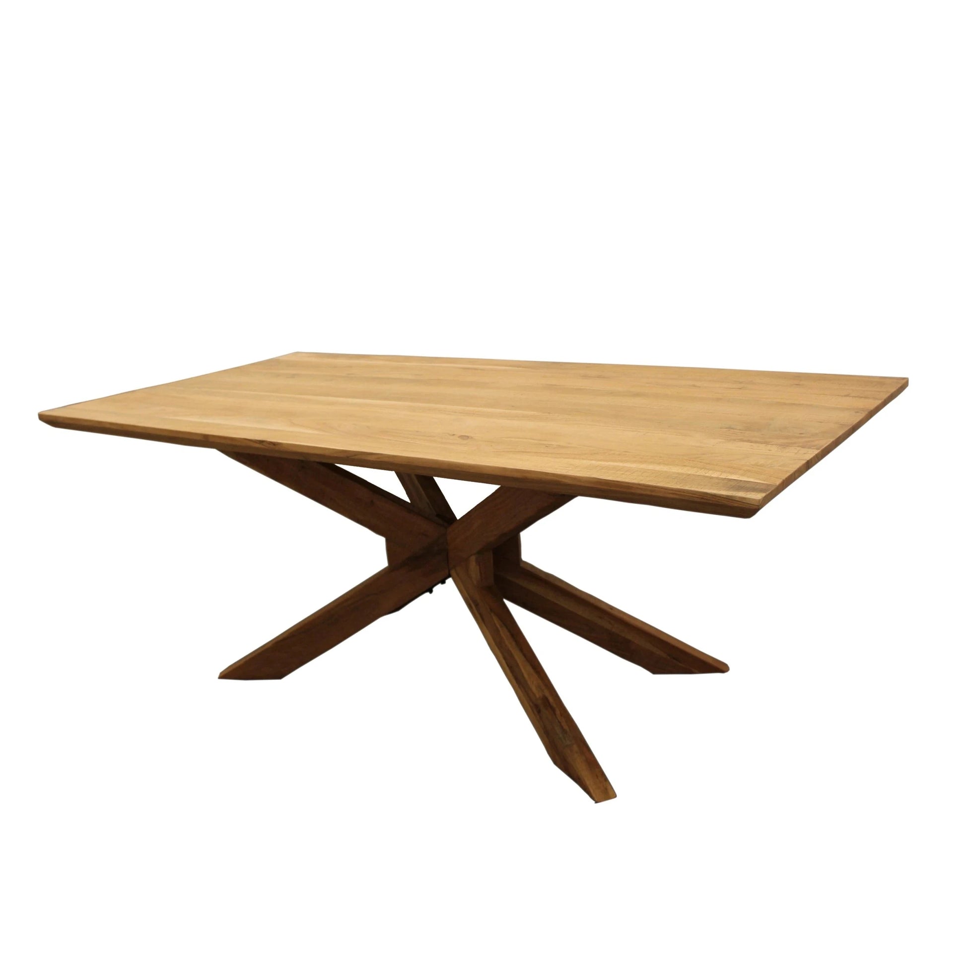 Meva Bradley 7-Piece Dining Set With 79" Rectangle Solid Acacia Wood Dining Table and 6 Phelps Natural Chairs