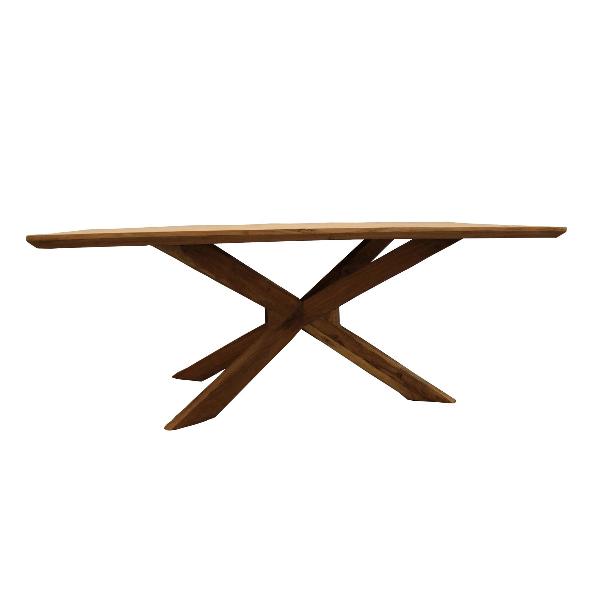 Meva Bradley 7-Piece Dining Set With 79" Rectangle Solid Acacia Wood Dining Table and 6 Phelps Natural Chairs