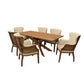 Meva Bradley 7-Piece Dining Set With 79" Rectangle Solid Acacia Wood Dining Table and 6 Phelps Natural Chairs