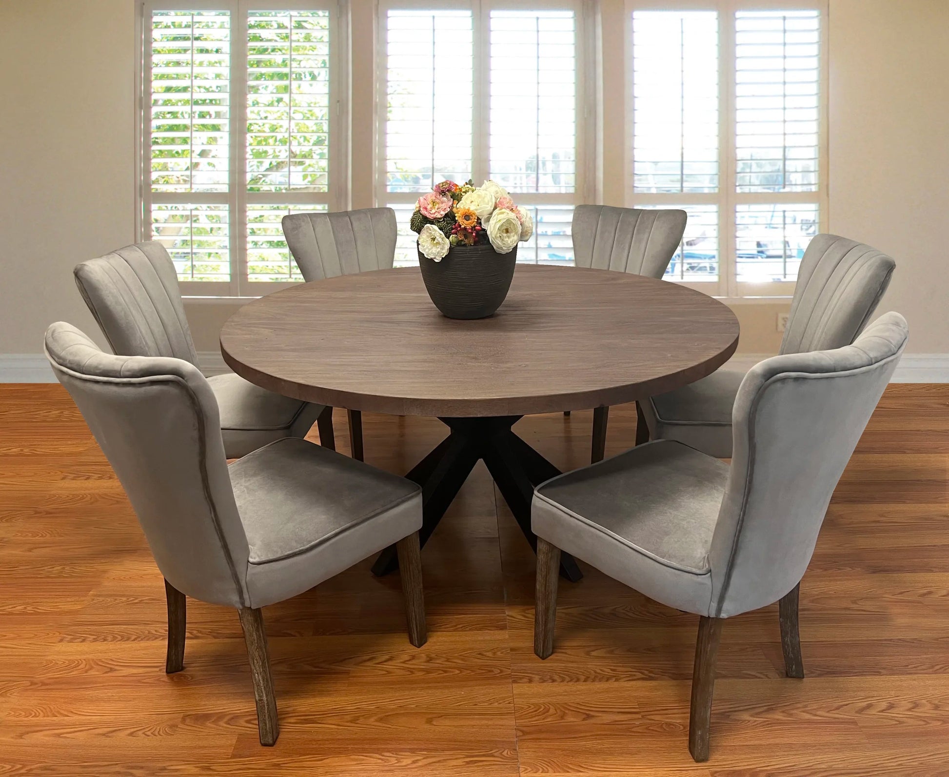 Round dining table designs 6 online seater