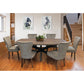 Meva Braxton 7-Piece Dining Set With 82" Rectangle Dining Table and 3 Sets of Clive Mink Chairs