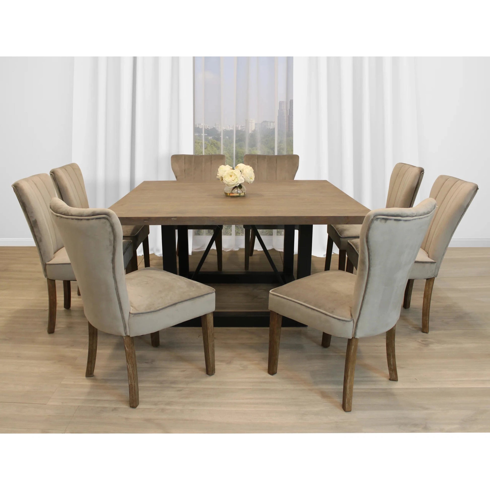 Meva Braxton 9-Piece Dining Set With 60
