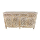 Meva Carter 66" 4-Drawer 4-Door White Wash Solid Wood Buffet