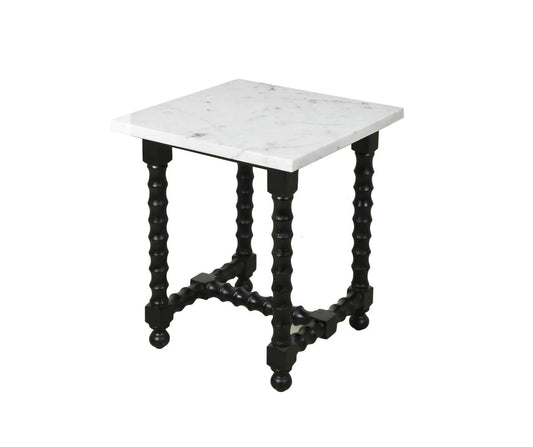 Meva Cranberry 20" Gold/Marble End Table With Marble Top