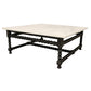 Meva Cranberry 48" White Wood Coffee Table With Marble Top