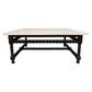 Meva Cranberry 48" White Wood Coffee Table With Marble Top