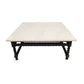 Meva Cranberry 48" White Wood Coffee Table With Marble Top