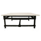 Meva Cranberry 48" White Wood Coffee Table With Marble Top