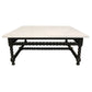 Meva Cranberry 48" White Wood Coffee Table With Marble Top