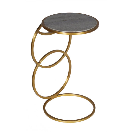 Meva Delilah 12" Gray/Gold End Table