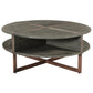 Meva Everett 38" Copper Acacia Wood Cocktail Table With Iron Base