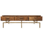 Meva Goldbust 56" 6-Drawer Brown Solid Mango Wood Cocktail Table