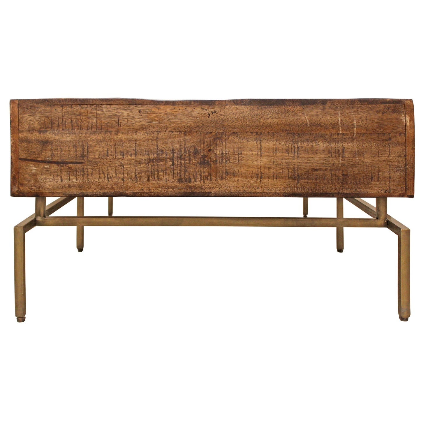Meva Goldbust 56" 6-Drawer Brown Solid Mango Wood Cocktail Table