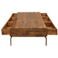 Meva Goldbust 56" 6-Drawer Brown Solid Mango Wood Cocktail Table