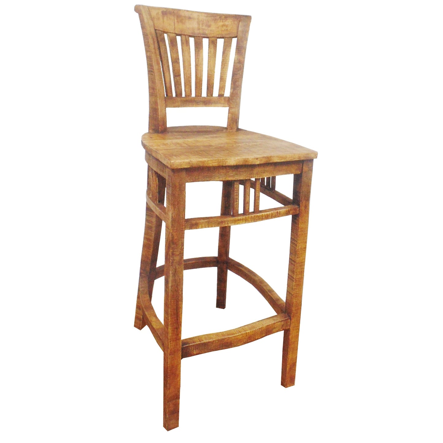 Meva Golden 18" Brown Solid Wood Bar Stool