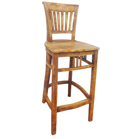 Meva Golden 18" Brown Solid Wood Bar Stool