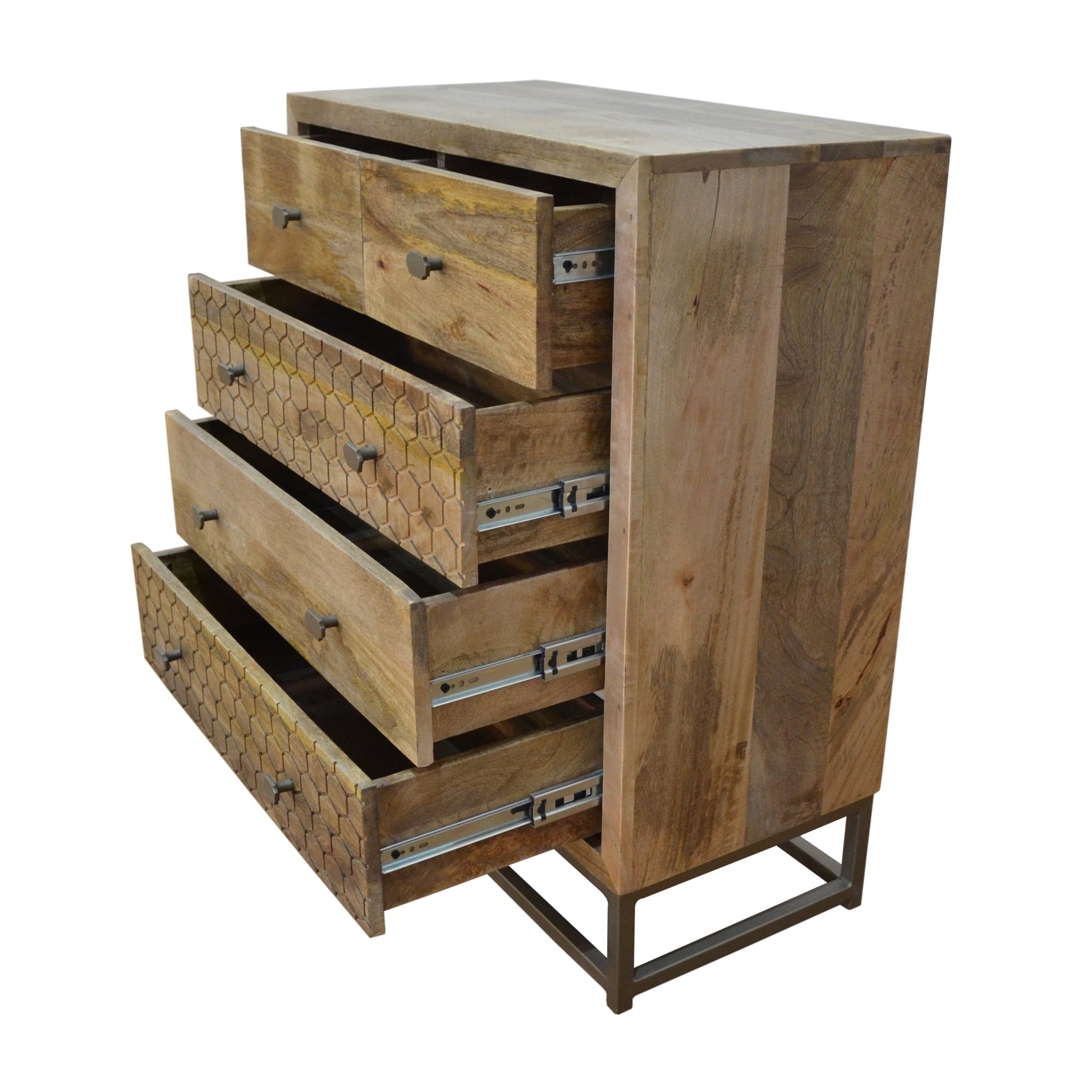 Meva Honeycomb 34" 5-Drawer Natural Dresser