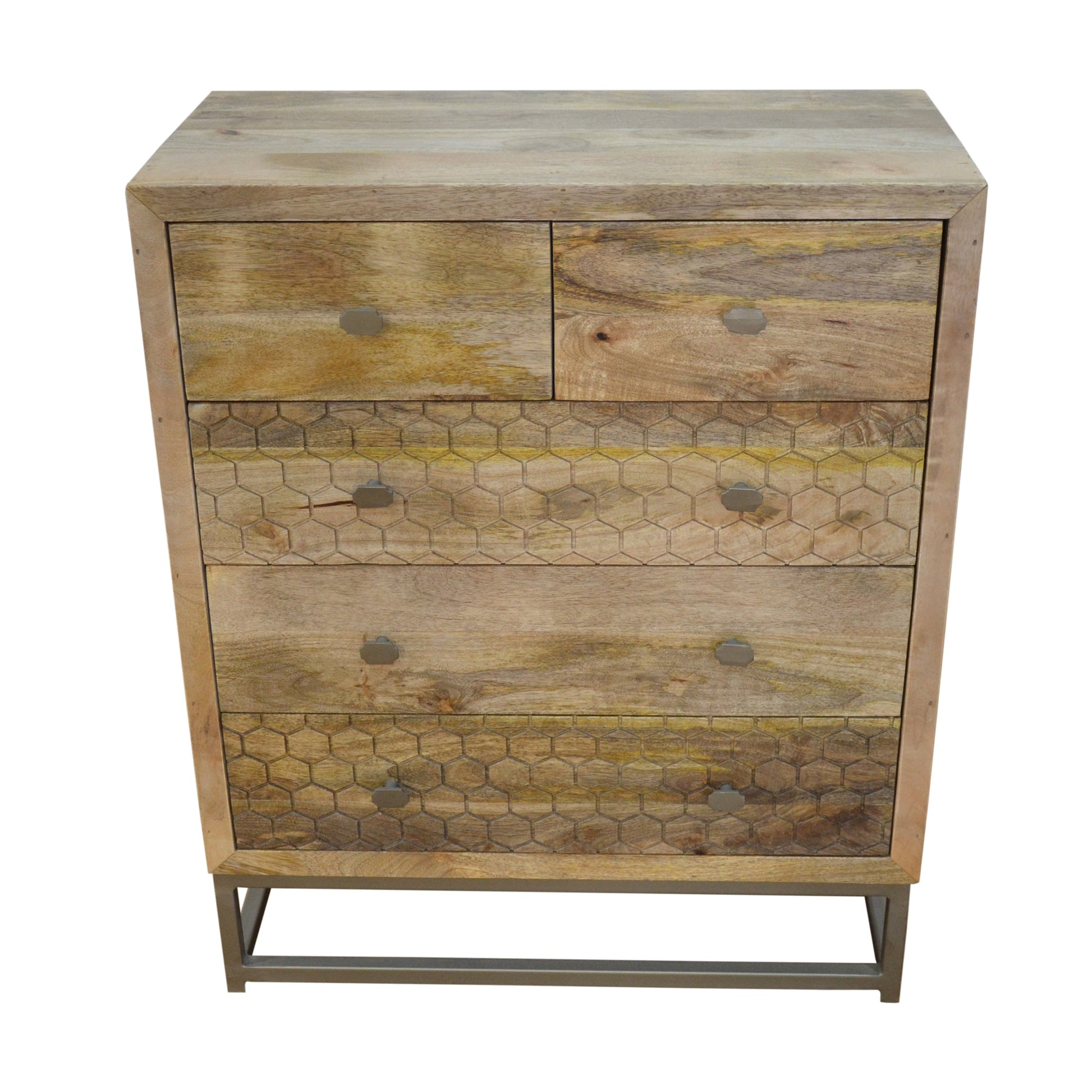 Meva Honeycomb 34" 5-Drawer Natural Dresser