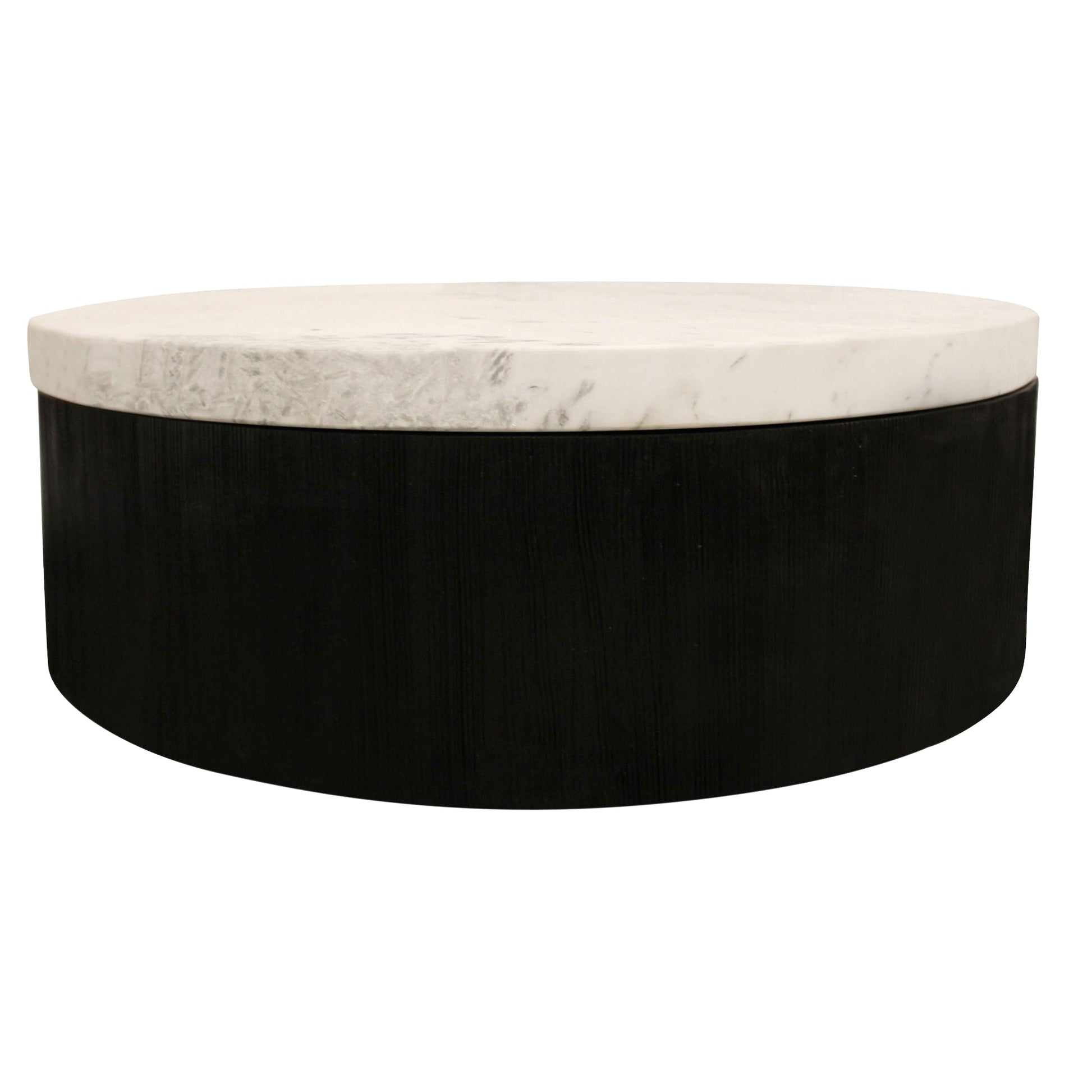 Meva Jameson 36" Black Marble Cocktail Table With Wooden Base