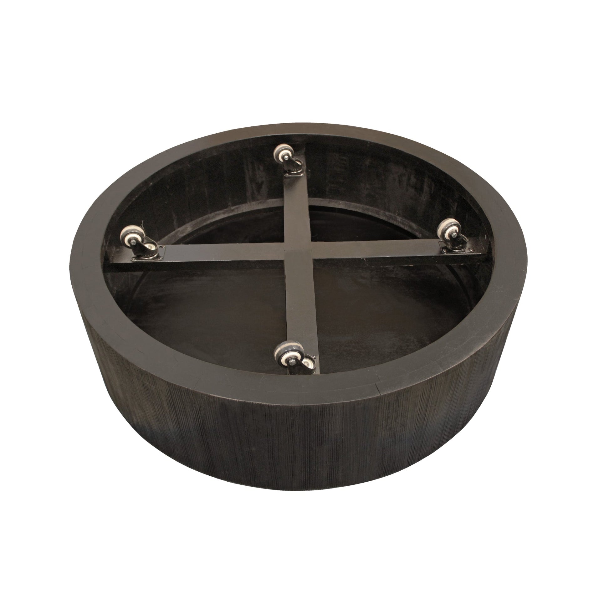 Meva Jameson 36" Black Marble Cocktail Table With Wooden Base