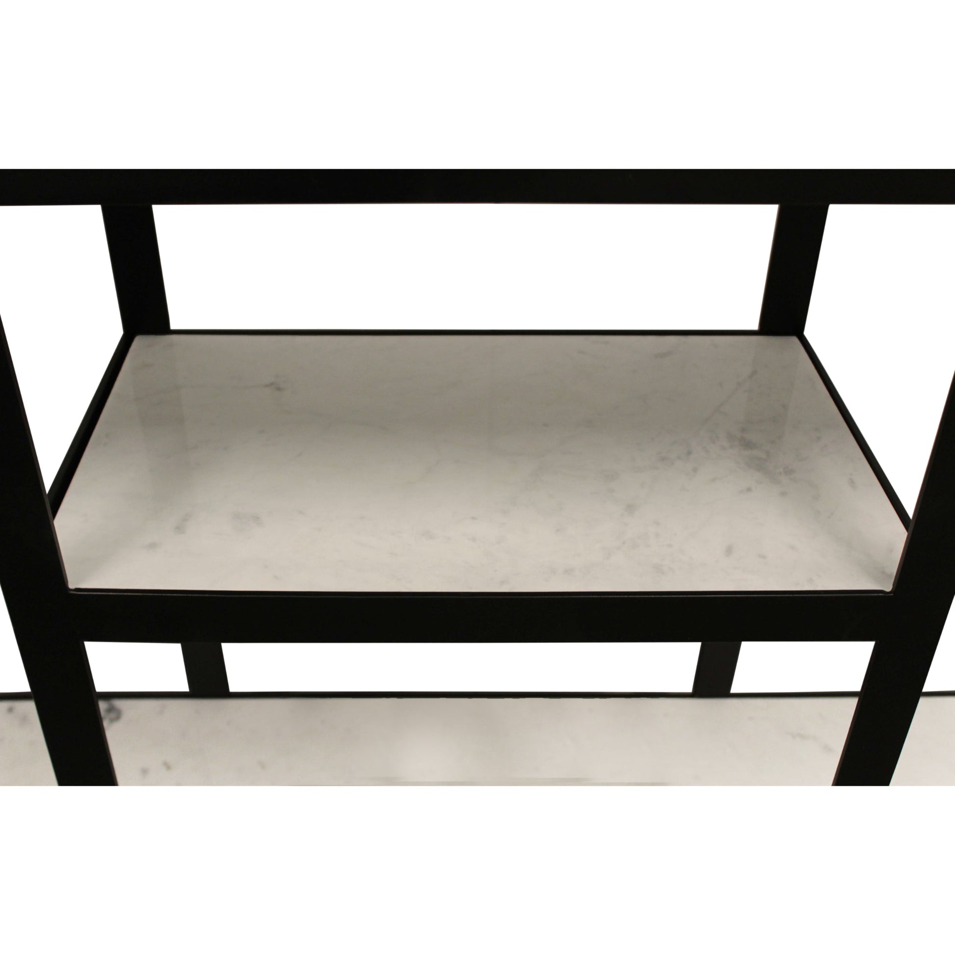 Meva Jonah 58" Black Iron, Glass, Marble Bar Console