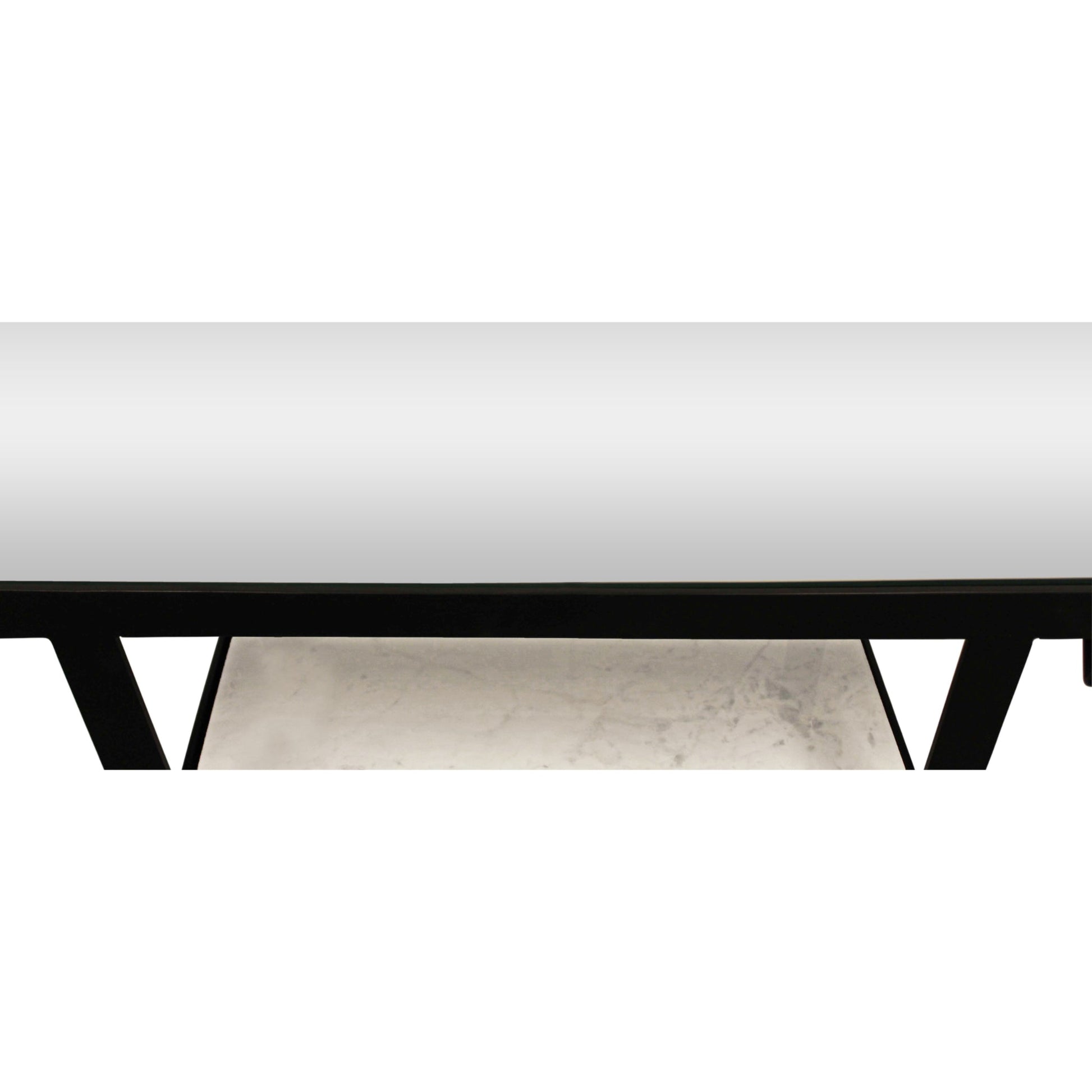 Meva Jonah 58" Black Iron, Glass, Marble Bar Console