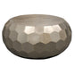 Meva Kaleido 28" Silver Metal Coffee Table With Hexagonal Stamps