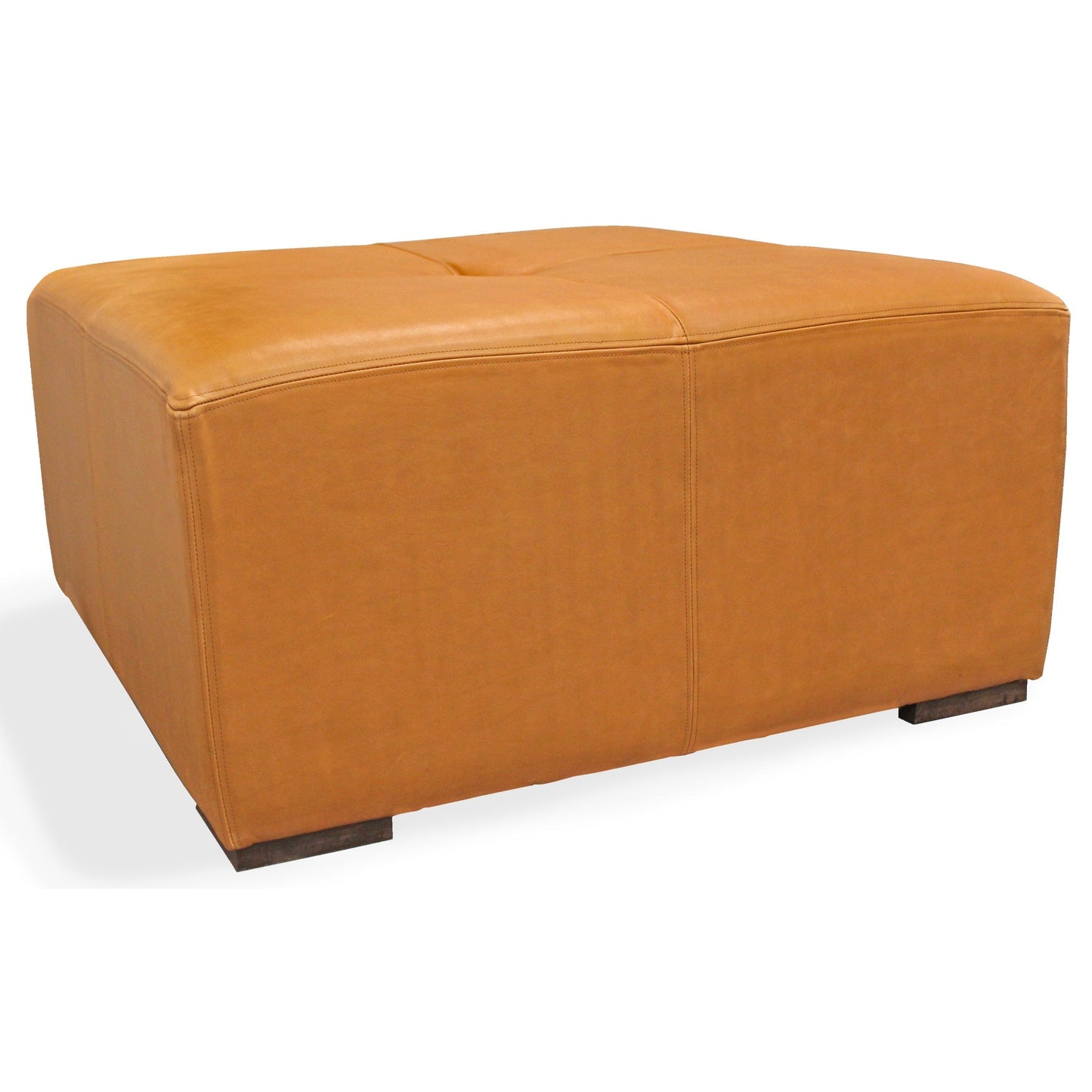 Meva Lash Java 36" Cider Orange Cocktail Table With Leather Cover