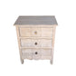 Meva Laurent 27" 3-Drawer White Wash Nightstand