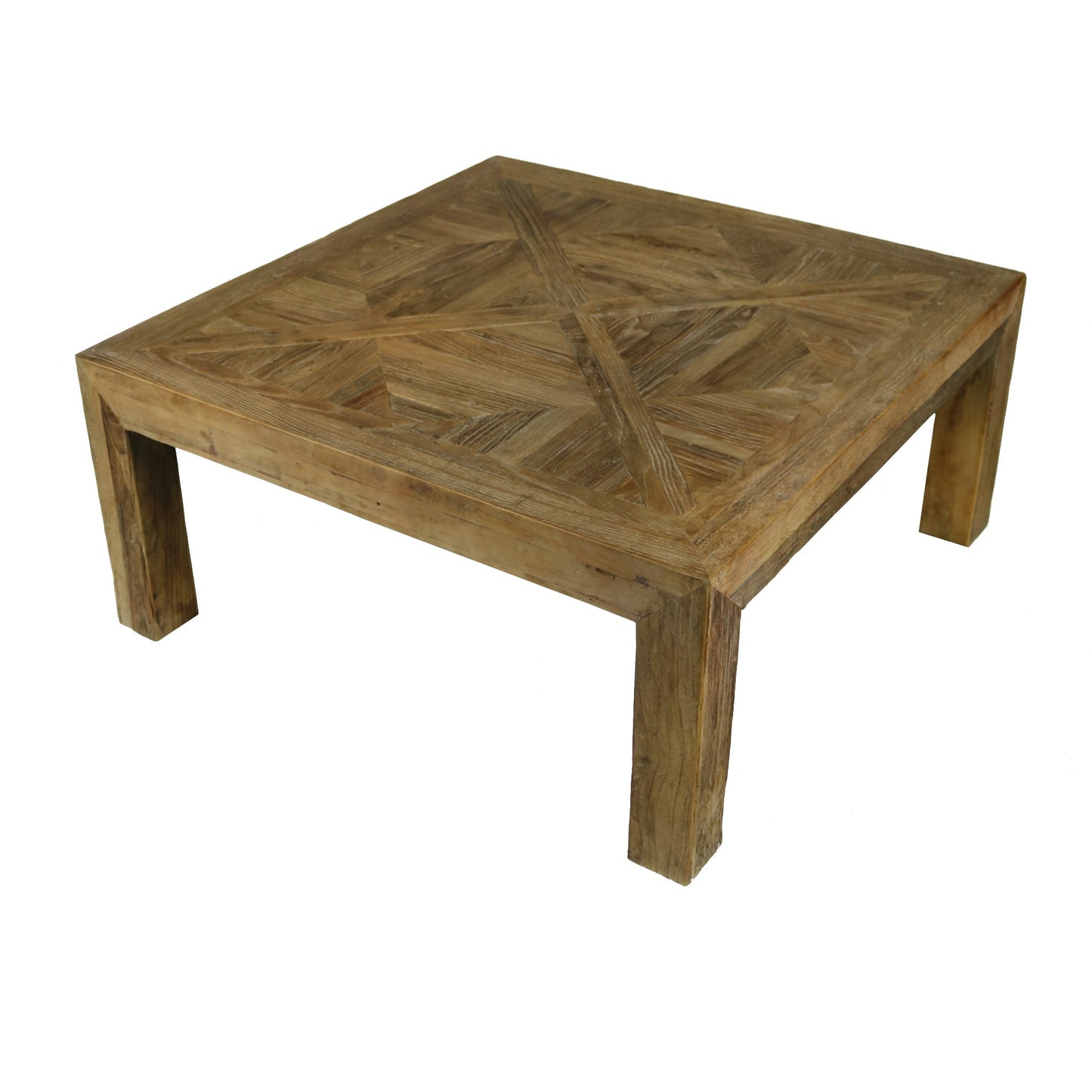 Meva Manhattan 40" Natural Square Solid Recycled Elm Cocktail Table