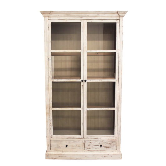 Meva Manhattan 46" 2-Door 2-Drawer Ivory Solid Pine Wood Cabinet