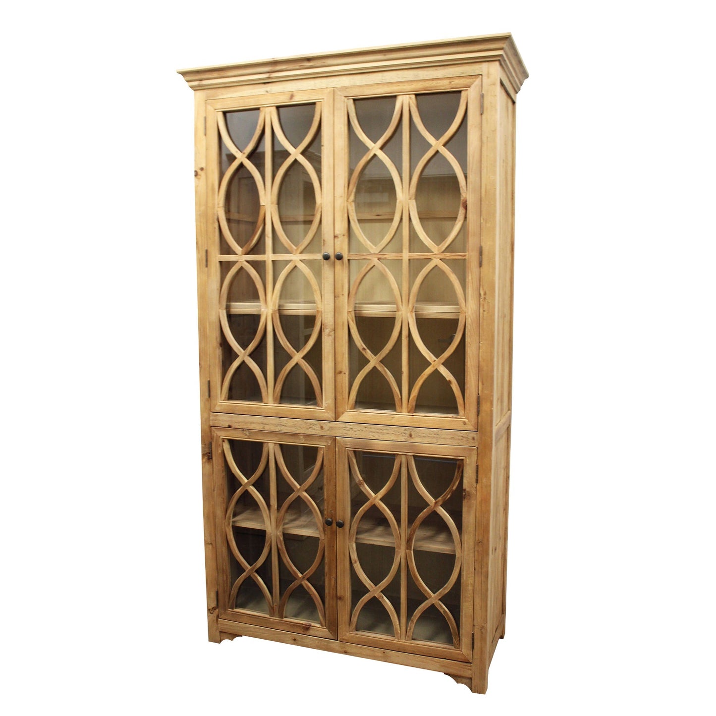 Meva Manhattan 47" 4-Door Natural Solid Pine Wood Cabinet