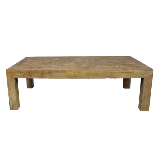 Meva Manhattan 59" Natural Rectangle Solid Recycled Elm Cocktail Table