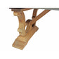 Meva Manhattan 63" Natural Solid Pine Wood Cocktail Table With Zinc Top