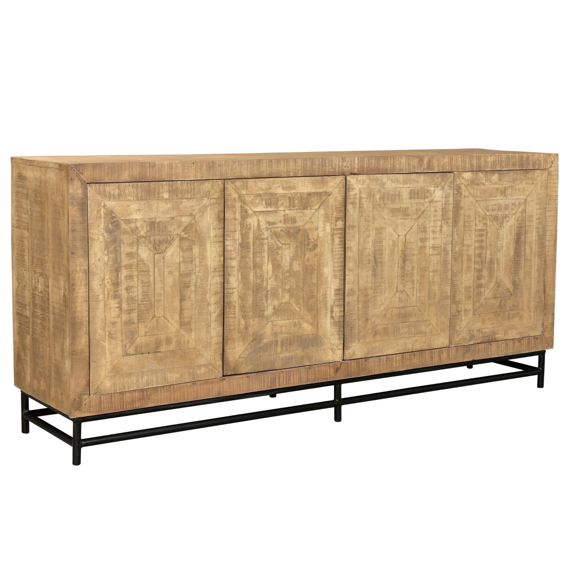Meva Marinette 78" 4-Door Almond Toasted Finish Sideboard